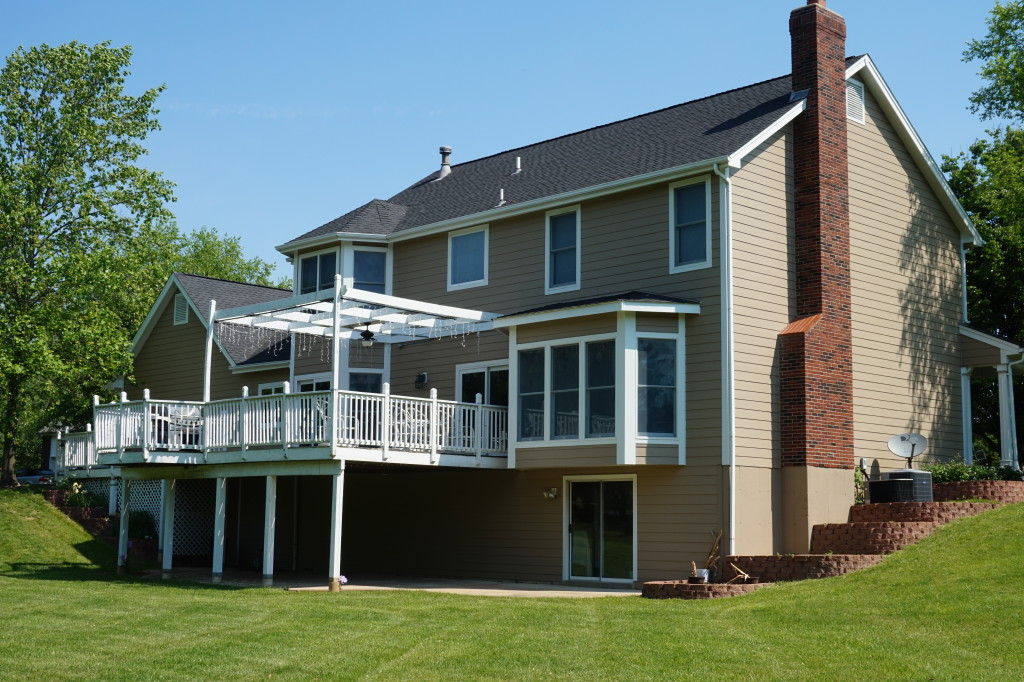 Khaki Brown James Hardie Siding, Arctic White Trim, Chesterfield MO